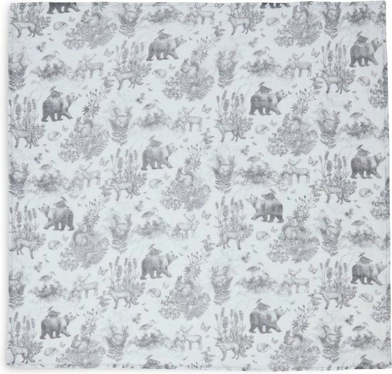 Jollein Hydrofiele Doek 115x115cm Pimpelmees - Forest Animals 1 Jollein Hydrofiele Doek 115x115cm Pimpelmees - Forest Animals