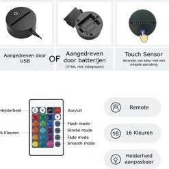 ANiMU 3D Lamp - 16 Kleuren - Sneaker - Schoen - Yeezy - LED Illusie - Bureaulamp - Nachtlampje - Sfeerlamp - Dimbaar - USB Of Batterijen - Afstandsbediening - Cadeau Voor Kinderen -Telano-winkel 550x530 7