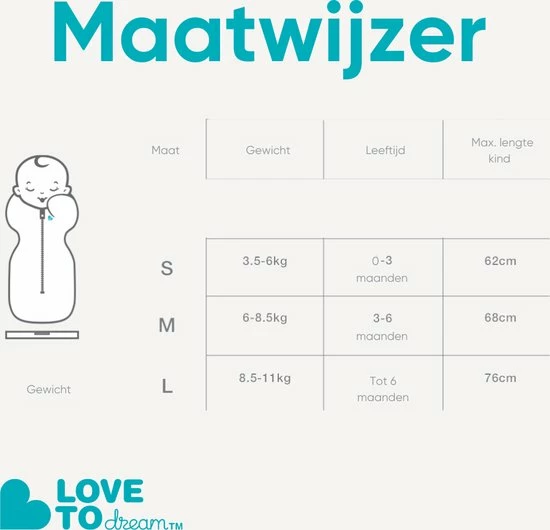 Love To Dream Babyslaapzak Swaddle Up - Inbakeren - Baby 3-6 Maanden - 6-8.5 Kg - Winter - Wit 8 Love To Dream Babyslaapzak Swaddle Up - Inbakeren - Baby 3-6 Maanden - 6-8.5 Kg - Winter - Wit - Afbeelding 8