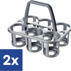 Curver Flessendrager 6-vaks - Grijs - 2 Stuks