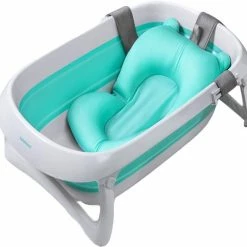 Dennepark Babybadje - Peuterbadje - Opvouwbaar - Incl. Baby Badkussen - 84 Cm Lang - 0 Tot 5 Jaar - Blauw