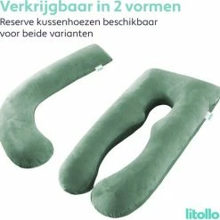 Litollo Zwangerschapskussen XXL - Voedingskussen - Lichaamskussen - 280cm - Zachte Fleece Stof - Body Pillow - Afneembare Hoes - Olijfgroen -Telano-winkel 550x536 1