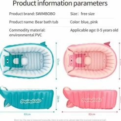 Merkloos Opblaasbare Baby Badkuip - Blauw - Met Pompje -Telano-winkel 550x537 4