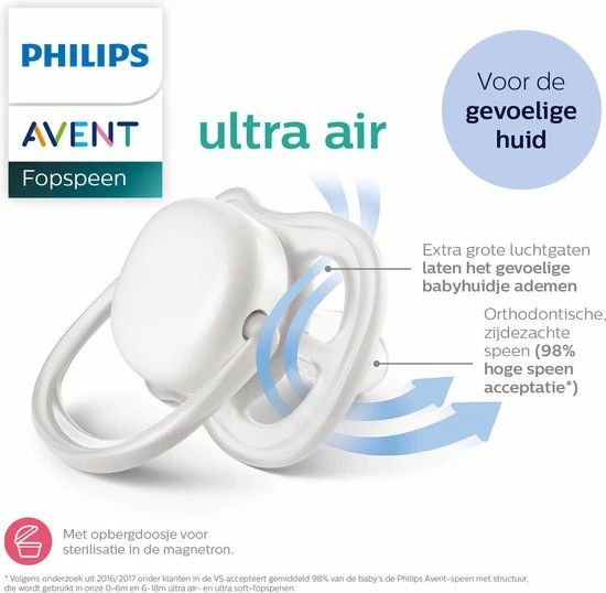 Philips Avent Ultra Air SCF080/04 - Fopspeen - 6-18 Maanden - 2 Stuks 8 Philips Avent Ultra Air SCF080/04 - Fopspeen - 6-18 Maanden - 2 Stuks - Afbeelding 8