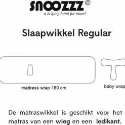 Snoozzz Slaapwikkel Regular - Baby Slaaphulp - Voorkomt Voorkeurshouding - Geschikt Voor Wieg En Ledikant - 0+ Maanden - Wit/Grijs - 180 X 50 Cm -Telano-winkel 550x538 2