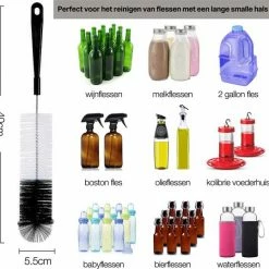 Wonix - Flessenborstel Set - Flessenreiniger - BPA Vrij - Voor Alle Oppervlakken - 5 Stuks -Telano-winkel 550x538