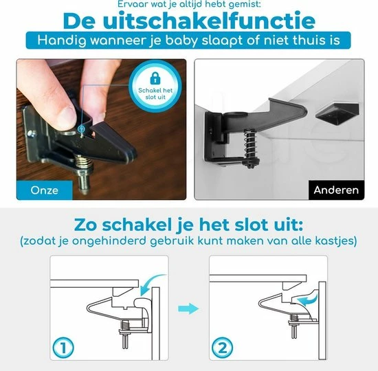 Bablue Kinderslot Kastjes - 4 Stuks - Zwart - Kinderbeveiliging Voor Kasten - Kastslot - Kast Beveiliging Baby - Veiligheidshaakjes - Kastsloten Baby - Kinderslot Kast - Kinderslot Lade - Keukenkastje Beveiliging Kinderen - Kinderslot Keukenkast 4 Bablue Kinderslot Kastjes - 4 Stuks - Zwart - Kinderbeveiliging Voor Kasten - Kastslot - Kast Beveiliging Baby - Veiligheidshaakjes - Kastsloten Baby - Kinderslot Kast - Kinderslot Lade - Keukenkastje Beveiliging Kinderen - Kinderslot Keukenkast - Afbeelding 4