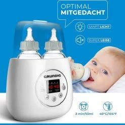 Grundig Flessenwarmer - Dubbele Flesverwarmer - 200W - Ruimte Voor 2 Babyflessen - Verwarmen, Ontdooien En Steriliseren - Incl. Stoomkap - Wit 11 Grundig Flessenwarmer - Dubbele Flesverwarmer - 200W - Ruimte Voor 2 Babyflessen - Verwarmen, Ontdooien En Steriliseren - Incl. Stoomkap - Wit -Telano-winkel 550x543