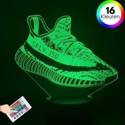 ANiMU 3D Lamp - 16 Kleuren - Sneaker - Schoen - Yeezy - LED Illusie - Bureaulamp - Nachtlampje - Sfeerlamp - Dimbaar - USB Of Batterijen - Afstandsbediening - Cadeau Voor Kinderen