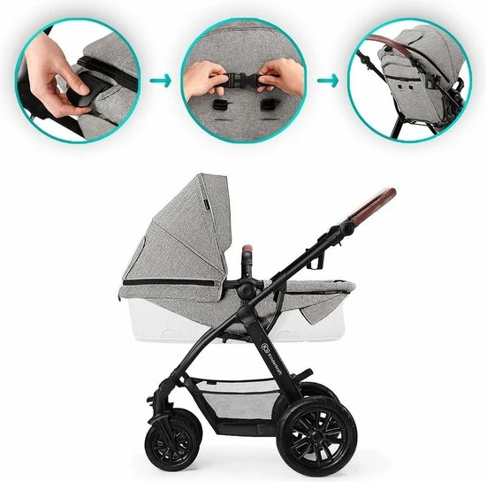Kinderkraft XMoov 3 In 1 Kinderwagen - Inclusief Autostoel - Grey 5 Kinderkraft XMoov 3 In 1 Kinderwagen - Inclusief Autostoel - Grey - Afbeelding 5