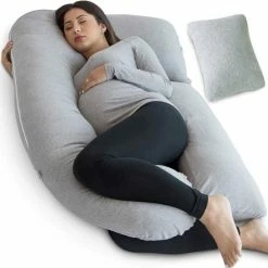 Osteomedix Zwangerschapskussen - Afneembaar Ontwerp - Met EXTRA Rugsteun Kussen - Afneembare Hoes - Ondersteuning Voor Rug, Heupen, Benen, Buik Voor Zwangere Vrouwen - Voedingskussen