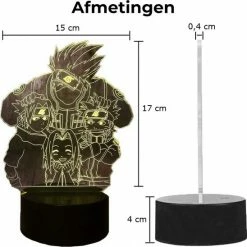 ANiMU 3D Lamp - 16 Kleuren - Naruto - Team 7 - Kakashi - LED Illusie - Bureaulamp - Nachtlampje - Sfeerlamp - Dimbaar - USB Of Batterijen - Afstandsbediening - Anime Cadeau -Telano-winkel 550x548 11