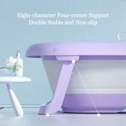 FOXSPORT Baby Badje Opvouwbaar - 3 In 1 Opvouwbaar - Opbergmand - Inclusief Badkussen - Babybadje - Peuterbadje 83 × 48 × 23,5 Cm - Purper -Telano-winkel 550x550 1026