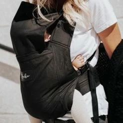 ROOKIE Baby Premium Draagzak- Design Buikdrager - Comfortabel En Ergonomisch - Pasgeboren Babydrager - Peuterdrager - Biologisch Katoen (Zwart) -Telano-winkel 550x550 195