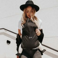 ROOKIE Baby Premium Draagzak- Design Buikdrager - Comfortabel En Ergonomisch - Pasgeboren Babydrager - Peuterdrager - Biologisch Katoen (Zwart) -Telano-winkel 550x550 200