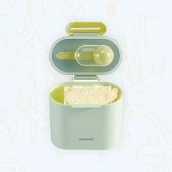Without Lemon - Baby Melkpoeder Doseer Box - Reisbox - Opbergdoos Voor Voeding - Dispenser Met Schraper En Lepel - Mintgroen - 600ml