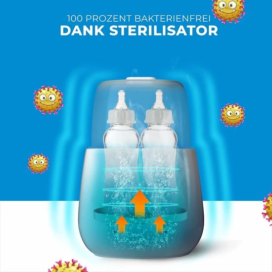 Grundig Flessenwarmer - Dubbele Flesverwarmer - 200W - Ruimte Voor 2 Babyflessen - Verwarmen, Ontdooien En Steriliseren - Incl. Stoomkap - Wit 3 Grundig Flessenwarmer - Dubbele Flesverwarmer - 200W - Ruimte Voor 2 Babyflessen - Verwarmen, Ontdooien En Steriliseren - Incl. Stoomkap - Wit - Afbeelding 3