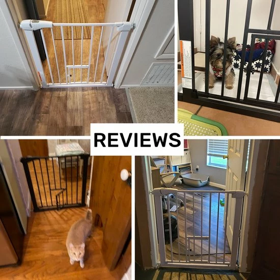 Comomy Traphekje - Traphek Zonder Boren - 75-103cm Veiligheidshek Met Kattendeur - Veiligheidshekje -Hondenhek - Voor Baby's, Kinderen, Hond En Katten - Wit 7 Comomy Traphekje - Traphek Zonder Boren - 75-103cm Veiligheidshek Met Kattendeur - Veiligheidshekje -Hondenhek - Voor Baby's, Kinderen, Hond En Katten - Wit - Afbeelding 7