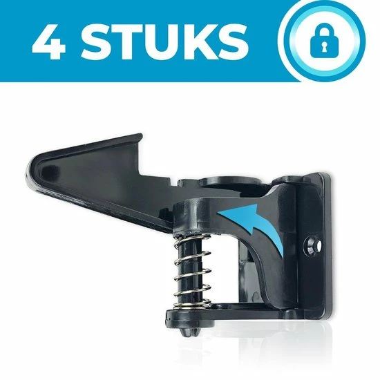 Bablue Kinderslot Kastjes - 4 Stuks - Zwart - Kinderbeveiliging Voor Kasten - Kastslot - Kast Beveiliging Baby - Veiligheidshaakjes - Kastsloten Baby - Kinderslot Kast - Kinderslot Lade - Keukenkastje Beveiliging Kinderen - Kinderslot Keukenkast 1 Bablue Kinderslot Kastjes - 4 Stuks - Zwart - Kinderbeveiliging Voor Kasten - Kastslot - Kast Beveiliging Baby - Veiligheidshaakjes - Kastsloten Baby - Kinderslot Kast - Kinderslot Lade - Keukenkastje Beveiliging Kinderen - Kinderslot Keukenkast