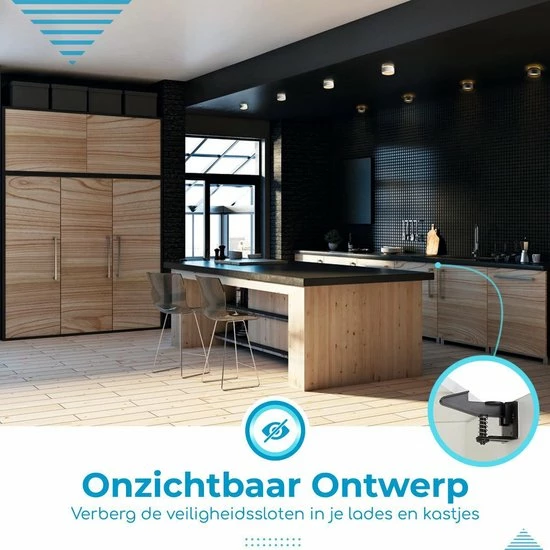 Bablue Kinderslot Kastjes - 4 Stuks - Zwart - Kinderbeveiliging Voor Kasten - Kastslot - Kast Beveiliging Baby - Veiligheidshaakjes - Kastsloten Baby - Kinderslot Kast - Kinderslot Lade - Keukenkastje Beveiliging Kinderen - Kinderslot Keukenkast 5 Bablue Kinderslot Kastjes - 4 Stuks - Zwart - Kinderbeveiliging Voor Kasten - Kastslot - Kast Beveiliging Baby - Veiligheidshaakjes - Kastsloten Baby - Kinderslot Kast - Kinderslot Lade - Keukenkastje Beveiliging Kinderen - Kinderslot Keukenkast - Afbeelding 5