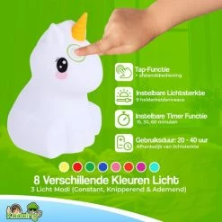 Kadoing Eenhoorn Nachtlamp (Groot) - Met TAP-ON & Afstandsbediening - Oplaadbaar - LED Lamp - Gender Reveal - Babyshower - Baby - Babykamer - Kinderen - Kinderkamer - Cadeau - Speelgoed - Black Friday 2022 - Schoencadeautjes Sinterklaas - Kerst -Telano-winkel 550x550 378