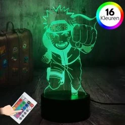 ANiMU 3D Lamp - 16 Kleuren - Naruto - LED Illusie - Bureaulamp - Nachtlampje - Sfeerlamp - Dimbaar - USB Of Batterijen - Afstandsbediening - Anime Cadeau