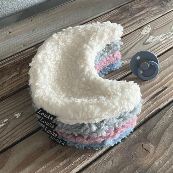 Louka Speendoekje Maan Cr Me - Teddy Katoen - Speenknuffel 3 Louka Speendoekje Maan Cr Me - Teddy Katoen - Speenknuffel - Afbeelding 3