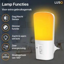 LUSQ? LUSQ - LED Nachtlampje In Stopcontact - 2 Stuks - Dimbare Nachtlampjes Met Sensor - Nacht Lamp Met Dag En Nacht Sensor - -Telano-winkel 550x550 565