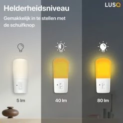 LUSQ? LUSQ - LED Nachtlampje In Stopcontact - 2 Stuks - Dimbare Nachtlampjes Met Sensor - Nacht Lamp Met Dag En Nacht Sensor - -Telano-winkel 550x550 568