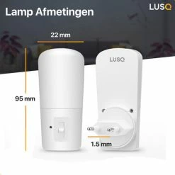 LUSQ? LUSQ - LED Nachtlampje In Stopcontact - 2 Stuks - Dimbare Nachtlampjes Met Sensor - Nacht Lamp Met Dag En Nacht Sensor - -Telano-winkel 550x550 570
