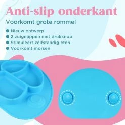Nevi Kunststof Placemats - Kinderbestek Kinderservies Baby Servies- Kinderbord - Placemat Kinderen - Bord Met Zuignappen Blauw -Telano-winkel 550x550 634