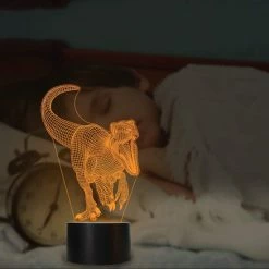 ANiMU 3D Lamp - 16 Kleuren - Dinosaurus - LED Illusie - Bureaulamp - Nachtlampje - Sfeerlamp - Dimbaar - USB Of Batterijen - Afstandsbediening - Cadeau Voor Jongens - Kinderen -Telano-winkel 550x550 692