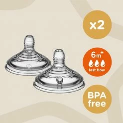 Tommee Tippee Closer To Nature Flessenspenen, Borst-achtige, Anti-koliek Ventiel, Zachte Siliconen, Snelle Doorstroming, 6m+, Pak Van 2 -Telano-winkel 550x550 772