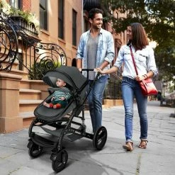 KIDUKU- 3 In 1 Combi-kinderwagen- Antraciet/zwart Buggy Incl. Autostoeltje-regenhoes- Inklapbaar -Telano-winkel 550x550 788