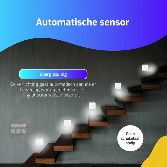 Indexr LED Nachtlampje Met Bewegingssensor - 2-PACK - Voor Volwassenen En Kinderen - Lamp Op Batterijen - Kastverlichting/Trapverlichting - Wandlamp Binnen - Kastlamp 6 Indexr LED Nachtlampje Met Bewegingssensor - 2-PACK - Voor Volwassenen En Kinderen - Lamp Op Batterijen - Kastverlichting/Trapverlichting - Wandlamp Binnen - Kastlamp - Afbeelding 6