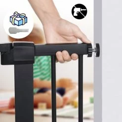 Comomy Traphekje - 75-103cm Security Veiligheidshekje - Dubbele Slotstructuur Hondenhek - Zwart -Telano-winkel 550x550 902