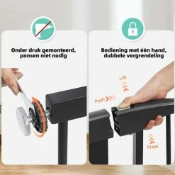 Comomy Traphekje - 75-103cm Security Veiligheidshekje - Dubbele Slotstructuur Hondenhek - Zwart -Telano-winkel 550x550 903