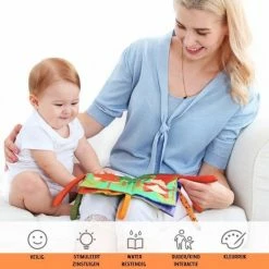 Tumama Knisperboekje Baby Eerste Jaar Geel Staarten Dieren Voelboekje - Sinterklaas Kerst Cadeau - Educatief Voel Knisper Boek Speelgoed -Telano-winkel 550x550 938