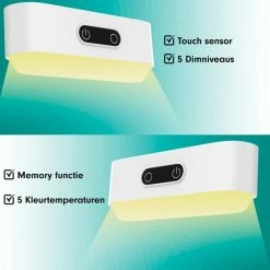 Iqonic? Iqonic - LED Bedlamp - 2 Stuks - Hoofdbord - Slaapkamer Volwassen & Kinderen - 5 Kleuren - Dimbaar - USB Oplaadbaar - Warm/Wit Licht - Leeslamp -Telano-winkel 550x550 940
