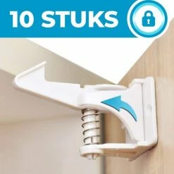 Bablue Onzichtbaar Kinderslot Voor Kastjes En Lades - 10 Stuks - Wit