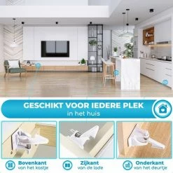Bablue Onzichtbaar Kinderslot Voor Kastjes En Lades - 10 Stuks - Wit -Telano-winkel 550x550 977