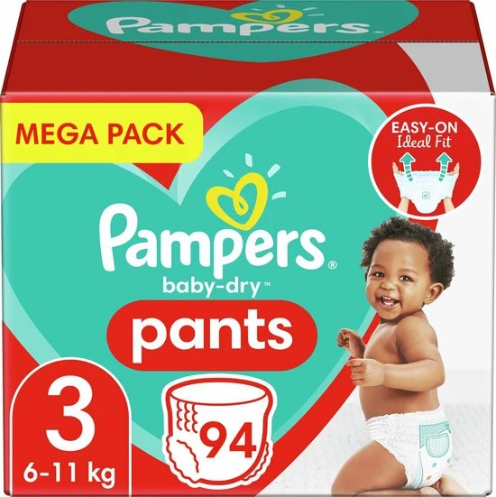 Pampers - Baby Dry Pants - Maat 3 - Mega Pack - 94 Luierbroekjes 1 Pampers - Baby Dry Pants - Maat 3 - Mega Pack - 94 Luierbroekjes
