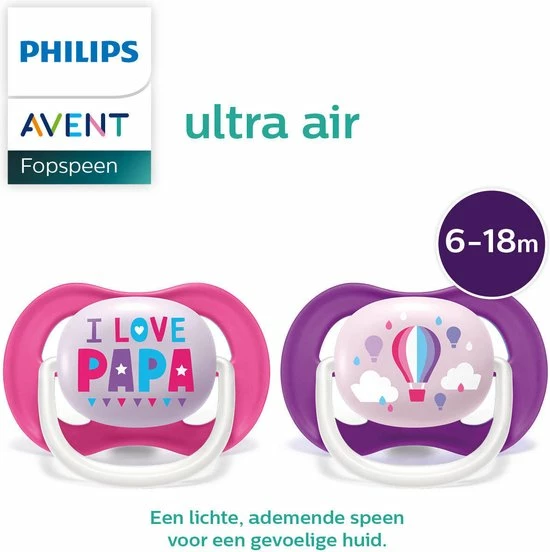 Philips Avent Ultra Air SCF080/04 - Fopspeen - 6-18 Maanden - 2 Stuks 11 Philips Avent Ultra Air SCF080/04 - Fopspeen - 6-18 Maanden - 2 Stuks - Afbeelding 11