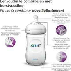 Philips Avent Natural Babyfles - SCF070/24 Babyfles (1m+) Voor Langzame Toevoer - 1x -Telano-winkel 550x557 6