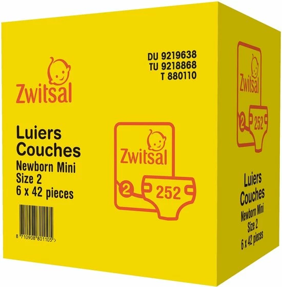Zwitsal Luiers - Mini Maat 2 - 252 Stuks - Voordeelverpakking 4 Zwitsal Luiers - Mini Maat 2 - 252 Stuks - Voordeelverpakking - Afbeelding 4