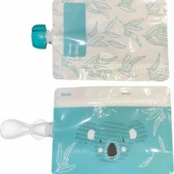 Bubstar Eat - Herbruikbare Moedermelk Bewaarzakjes - 10 Stuks - Borstvoeding Zakjes - Fruithapje Bewaarzakje - Groentehapje Bewaarzakje Met 2x Bijhorende Siliconen Lepel- Schenktuit - 200 Ml - (BPA Vrij) -Telano-winkel 550x561 8