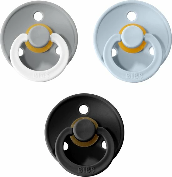 Bibs Fopspeen 18+ Maanden|Set 3 Stuks|Glow In The Dark Cloud, Black, Baby Blue|Maat 3|T3 1 Bibs Fopspeen 18+ Maanden|Set 3 Stuks|Glow In The Dark Cloud, Black, Baby Blue|Maat 3|T3