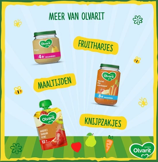 Olvarit Knijpzakjes 6+ Maanden - Appel Banaan - 6 X 90g 6 Olvarit Knijpzakjes 6+ Maanden - Appel Banaan - 6 X 90g - Afbeelding 6