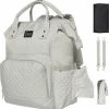 NanaBeebi Luiertas Rugzak Met Verschoonmatje - Lichtgrijs - Flessenwarmhouder - Kinderwagenhaken - Isoleervak -Telano-winkel 550x566 15