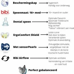 Bibi Happiness Bohemian Duo Dental Fopspeen 16 Maanden Plus Oranje, Wit -Telano-winkel 550x566